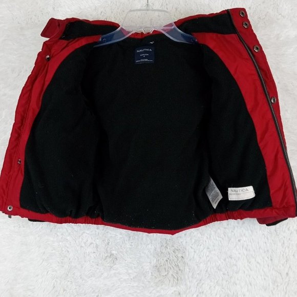 Nautica Boys Jacket Coat Red Insulated Hooded Kids Full Zip  Pockets  Small 4‎ - Picture 3 of 15
